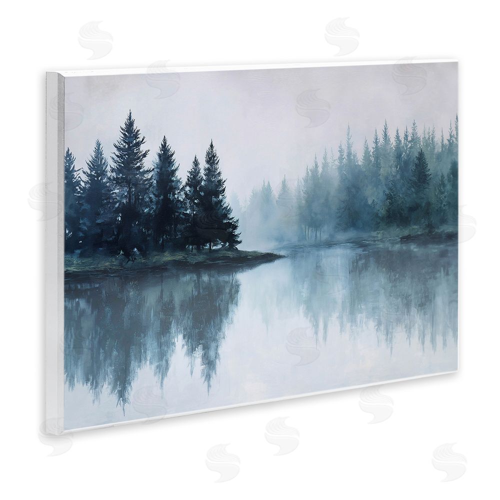 Jacky Ngan Indigo Tree Reflections Wooden Wall Plaque Art Print