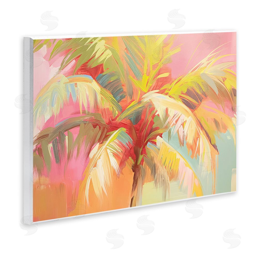 Jacky Ngan Warm Palm Leaf Impressions Wooden Wall Plaque Art Print