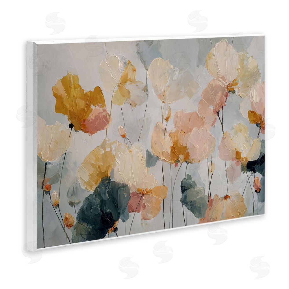 Jacky Ngan Abstract Brushed Petals Wooden Wall Plaque Art Print