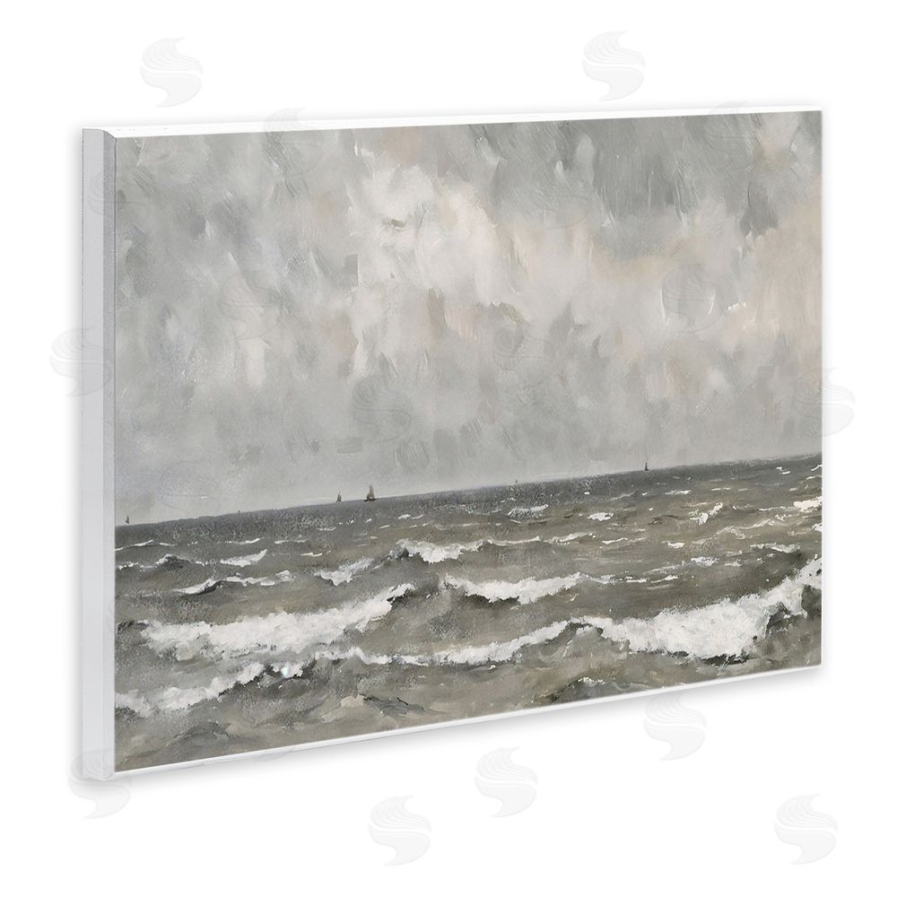 Jacky Ngan Stormy Ripples at Sea Wooden Wall Plaque Art Print