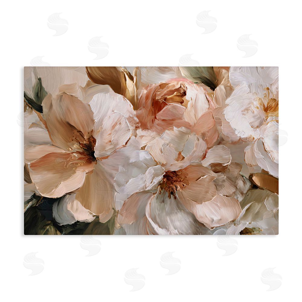 Jacky Ngan Pink Brushstroke Petals Stretched Canvas Wall Art Print