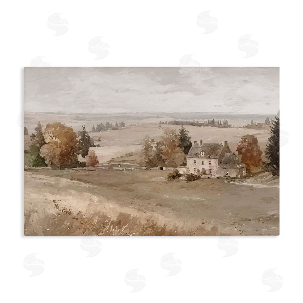 Jacky Ngan Quaint Cottage in Countryside Stretched Canvas Wall Art Print