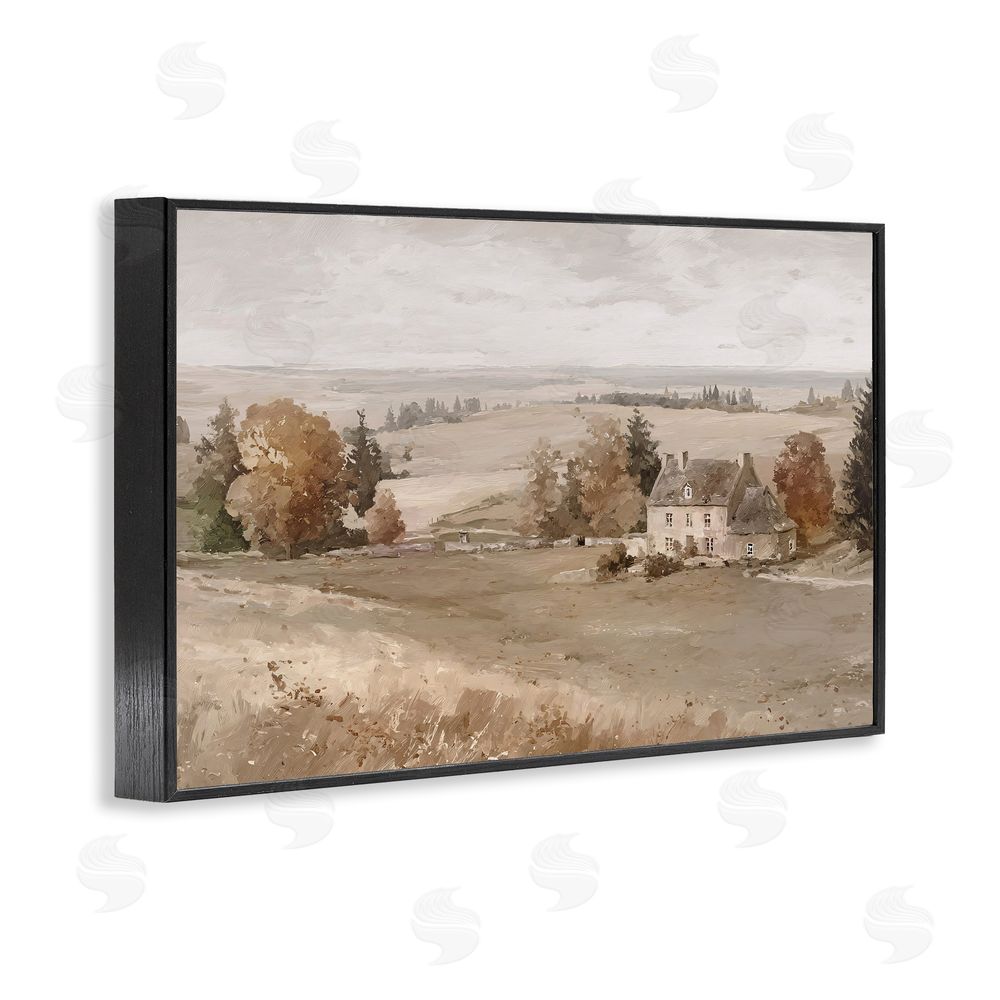 Jacky Ngan Quaint Cottage in Countryside Black Framed Giclee Wall Art Print