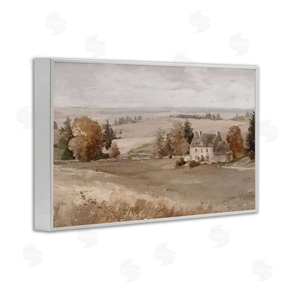 Jacky Ngan Quaint Cottage in Countryside White Framed Giclee Wall Art Print