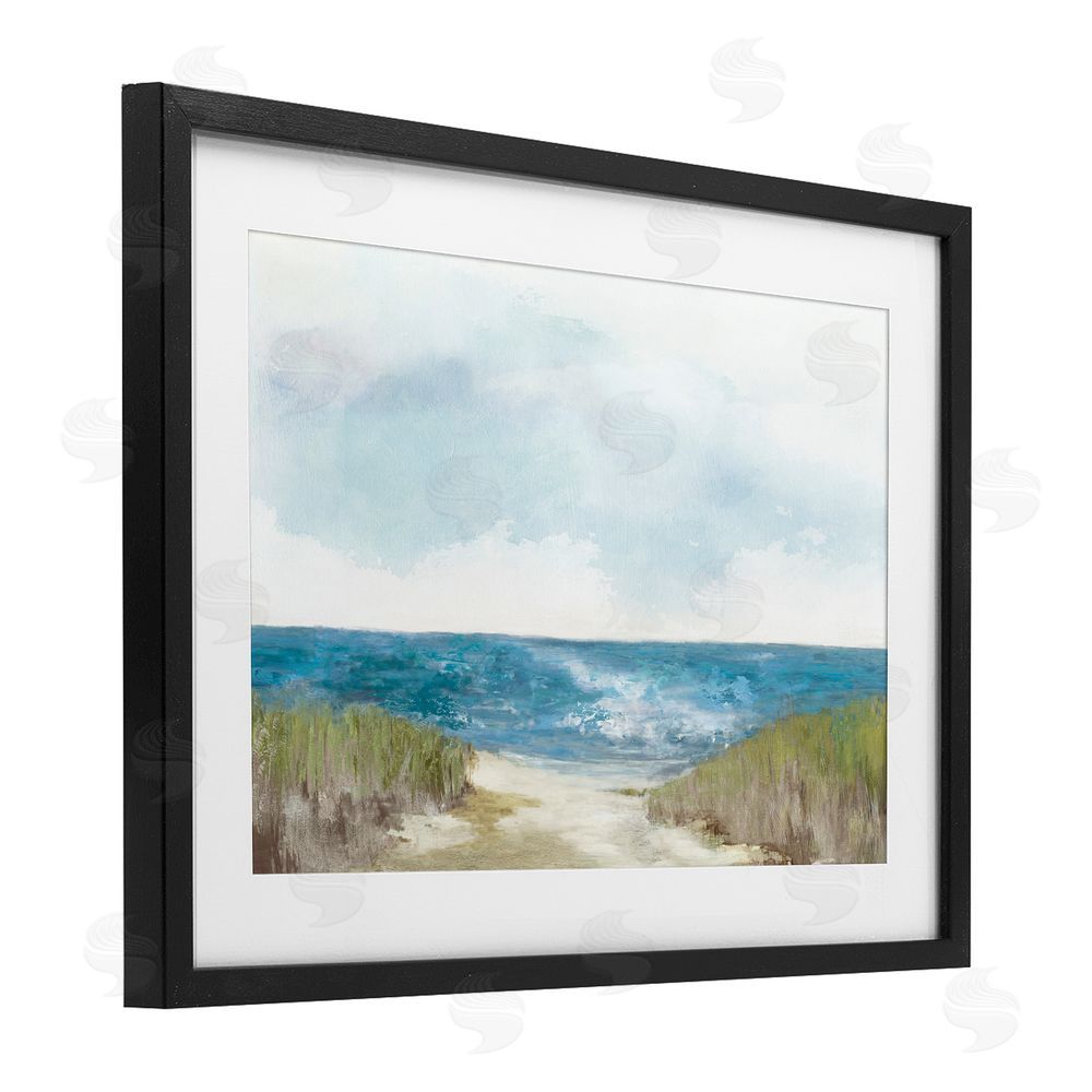 Allison Pearce Clear Ocean View From Shore Black Framed Print Under Glass Wall Art