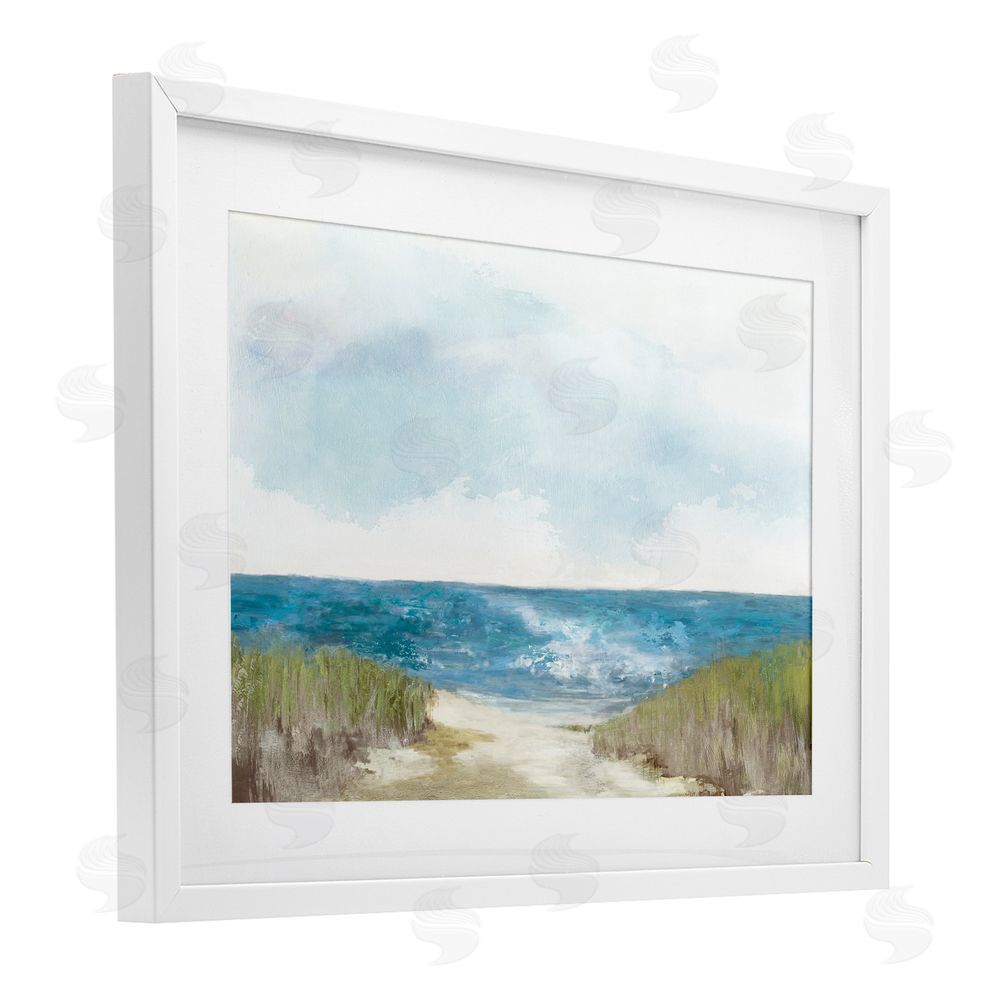 Allison Pearce Clear Ocean View From Shore White Framed Print Under Glass Wall Art