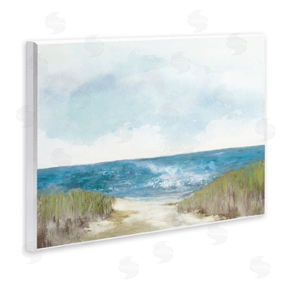 Allison Pearce Clear Ocean View From Shore Wooden Wall Plaque Art Print