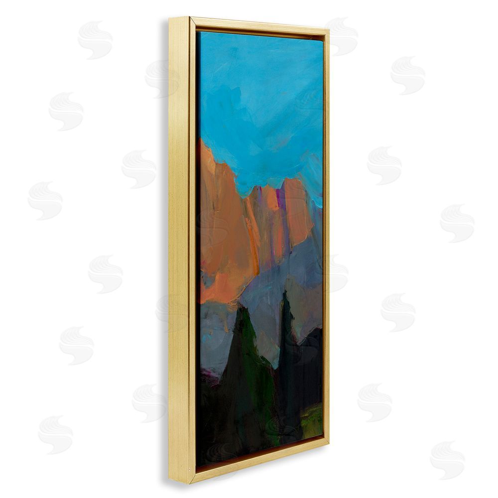 Julie Denise Mountain Horizon Expression Gold Floating Frame Canvas Wall Art Print