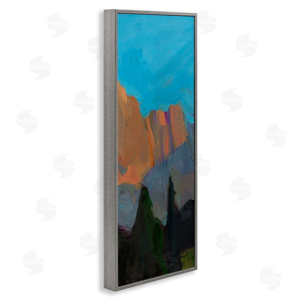 Julie Denise Mountain Horizon Expression Gray Framed Giclee Wall Art Print