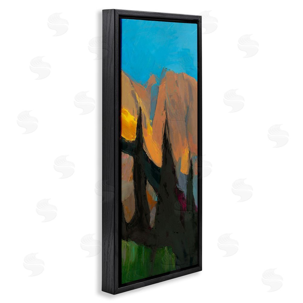 Julie Denise Golden Mountain Expression Black Floating Frame Canvas Wall Art Print