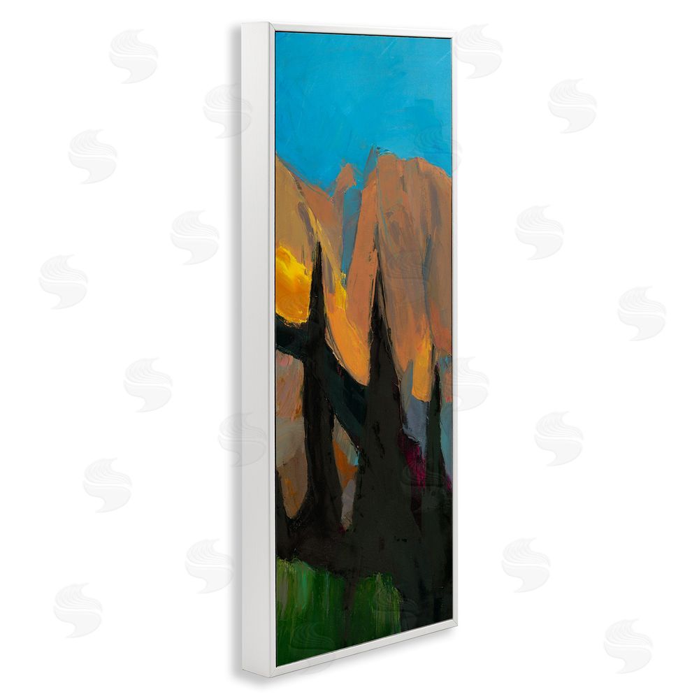 Julie Denise Golden Mountain Expression White Framed Giclee Wall Art Print