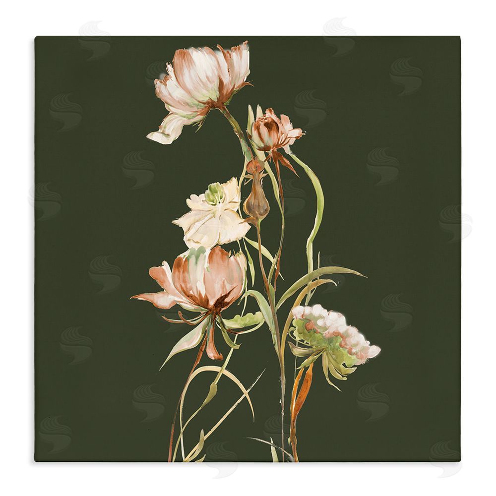 Liz Jardine Blooming Wildflower Branch Stretched Canvas Wall Art Print