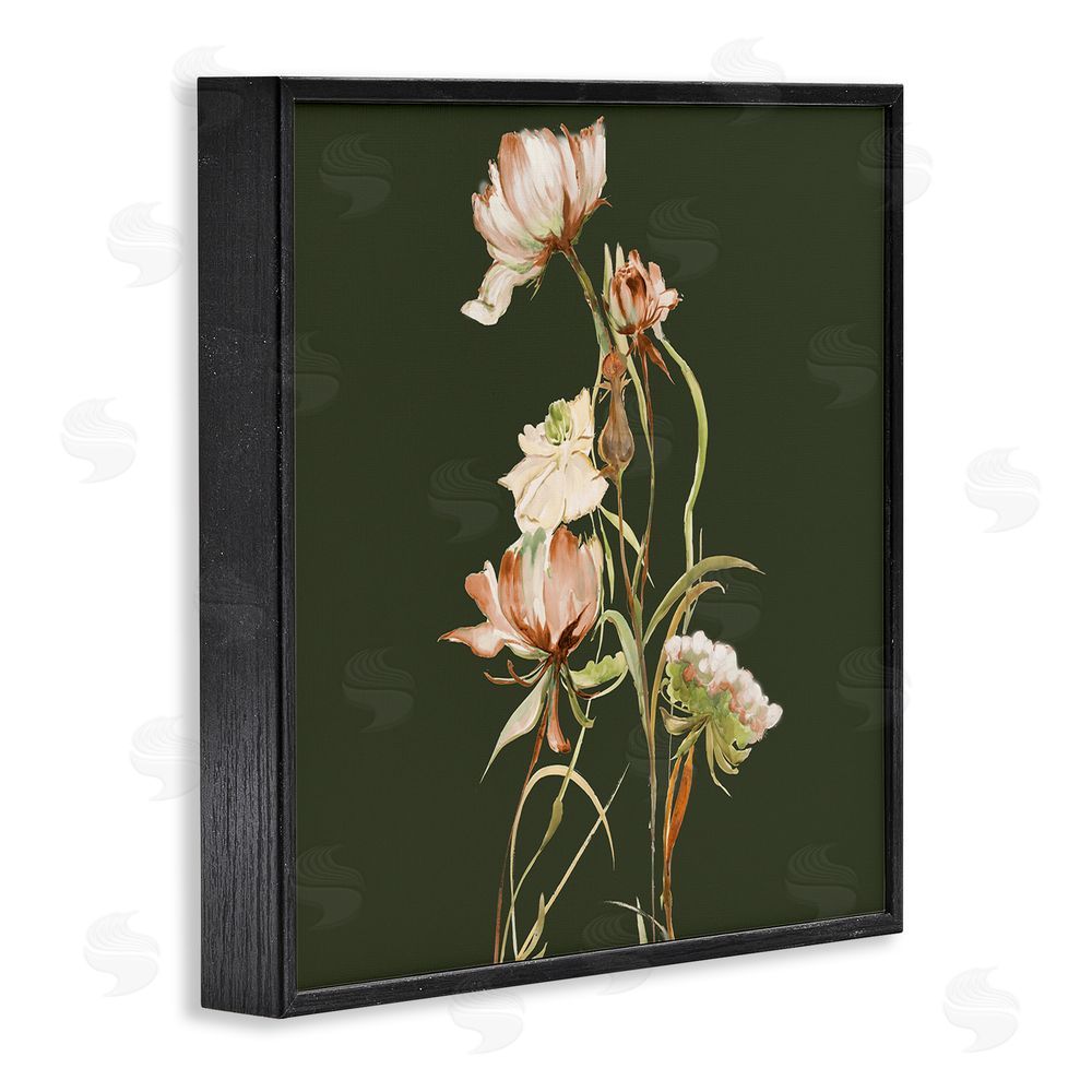 Liz Jardine Blooming Wildflower Branch Black Framed Giclee Wall Art Print