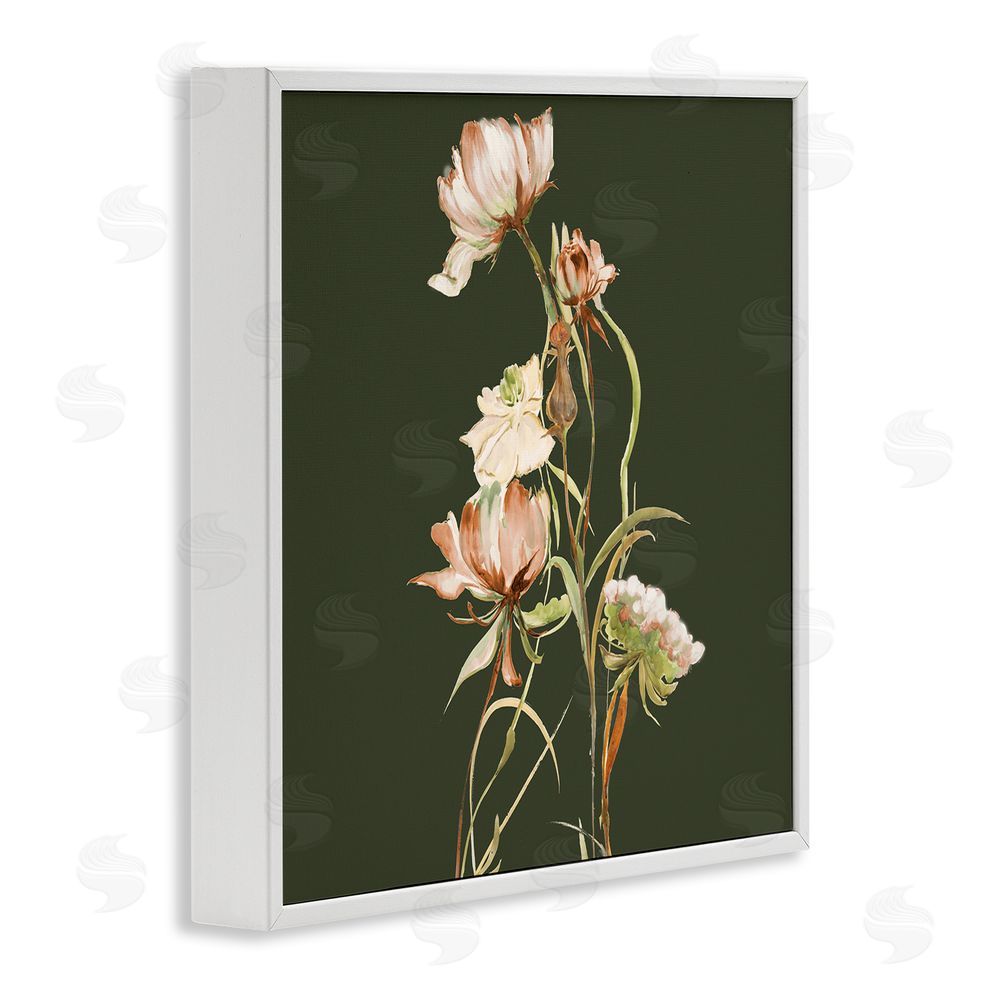 Liz Jardine Blooming Wildflower Branch White Framed Giclee Wall Art Print