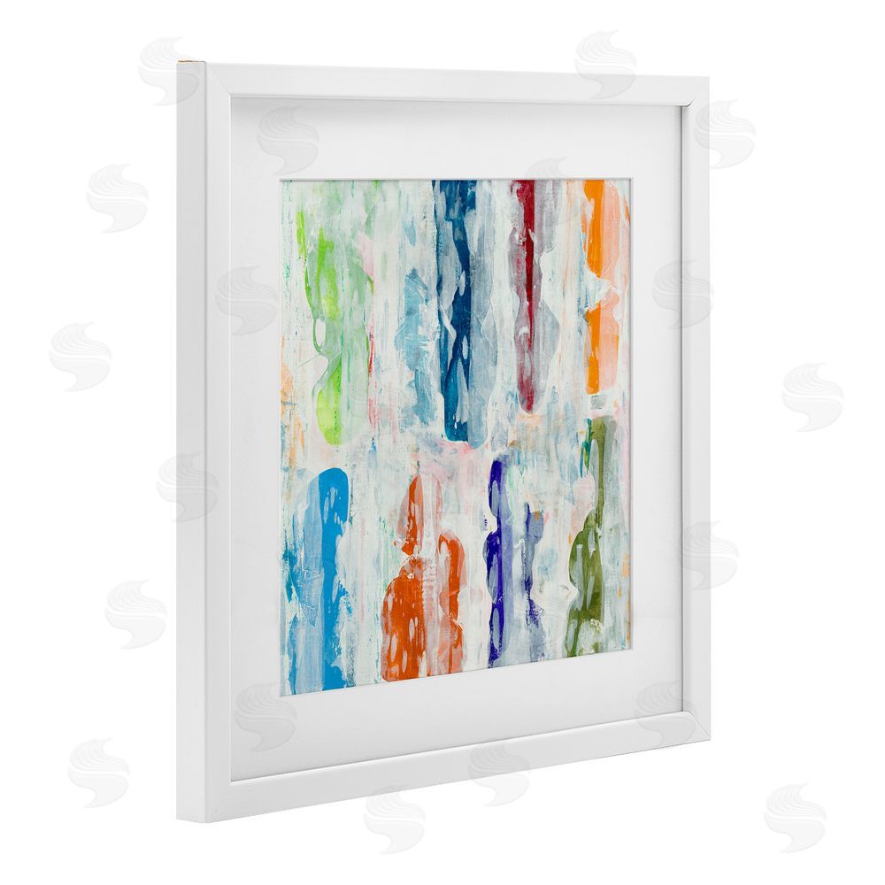 Jeff Iorillo Layered Color Fields Abstraction White Framed Print Under Glass Wall Art