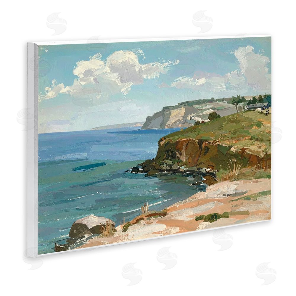 Alonza Saunders Along The Shore Scenery Wooden Wall Plaque Art Print