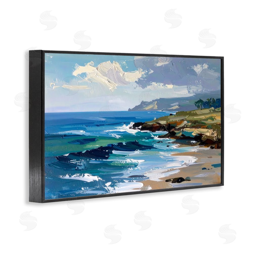 Alonza Saunders Sky To Sea Impression Black Framed Giclee Wall Art Print