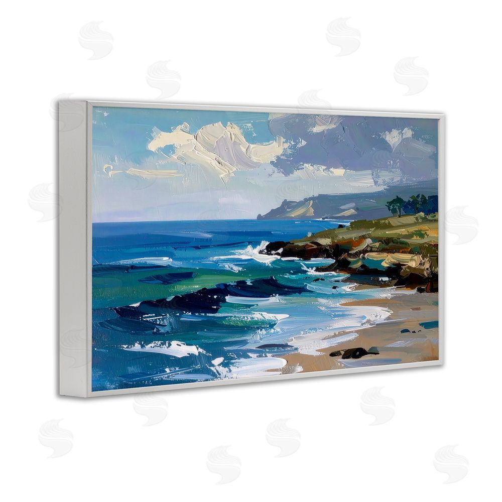 Alonza Saunders Sky To Sea Impression White Framed Giclee Wall Art Print