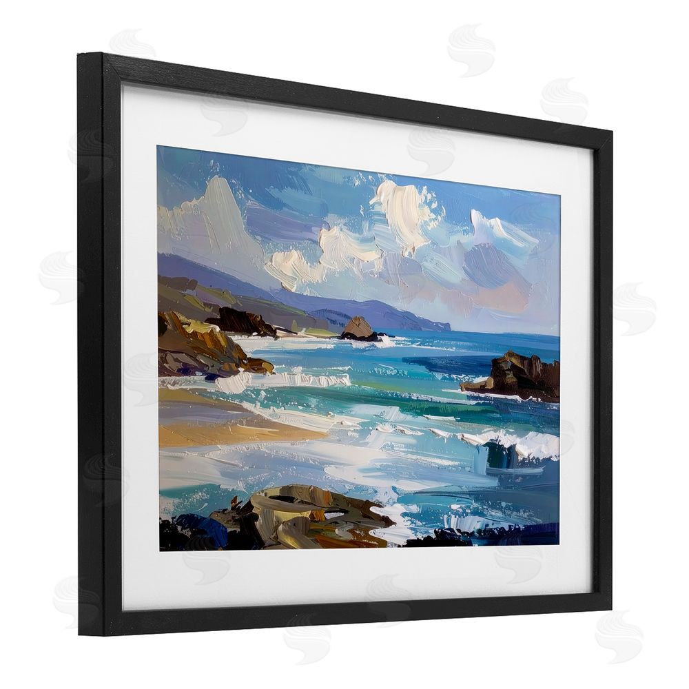 Alonza Saunders From Sky To Sea Black Framed Print Under Glass Wall Art