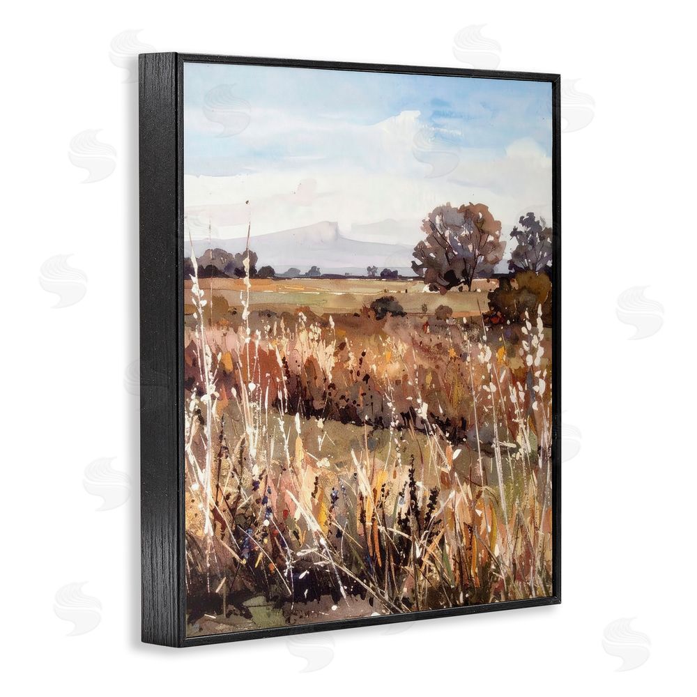 Alonza Saunders Peaceful Meadow Expression Black Framed Giclee Wall Art Print