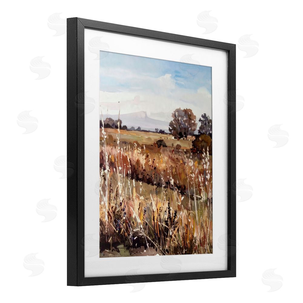 Alonza Saunders Peaceful Meadow Expression Black Framed Print Under Glass Wall Art