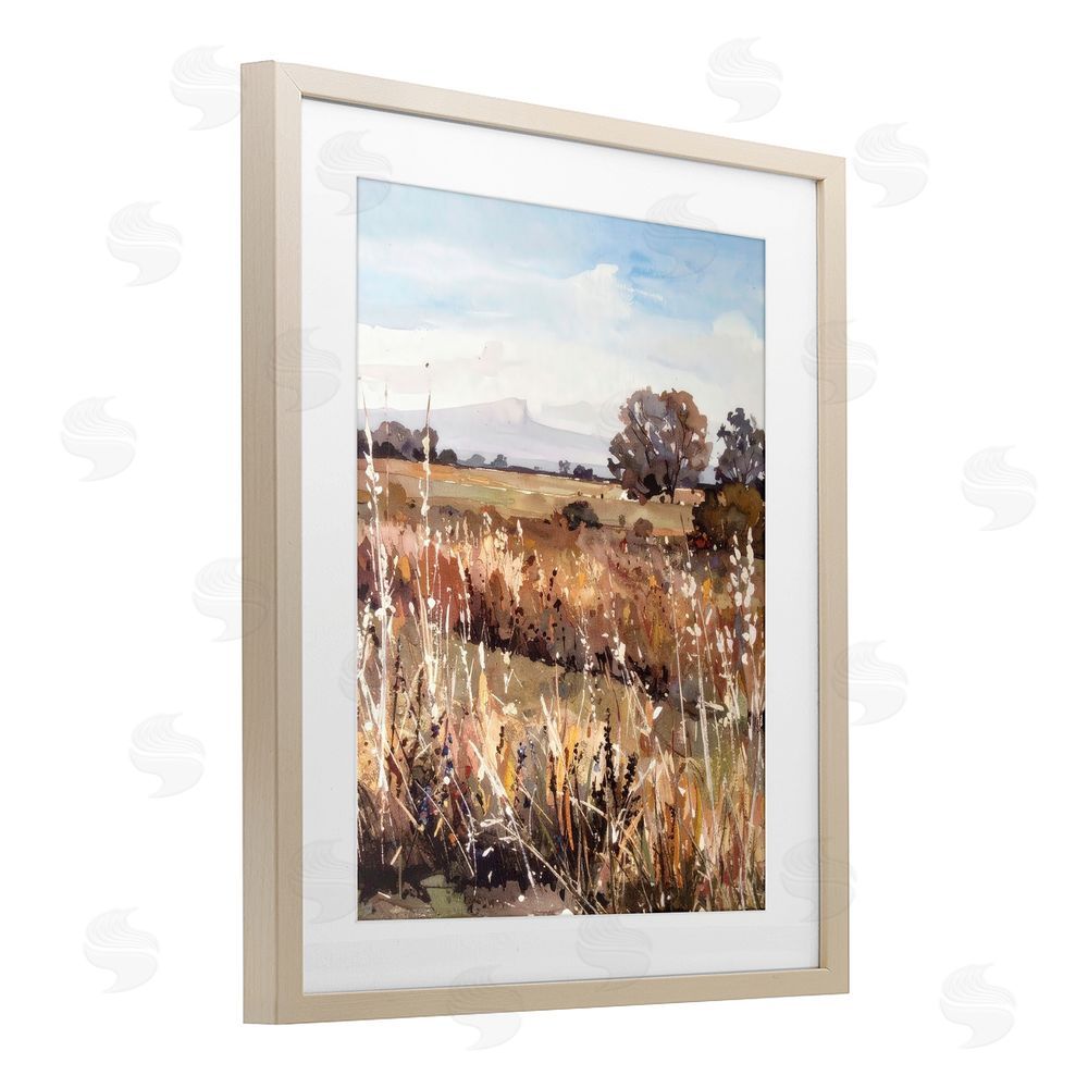 Alonza Saunders Peaceful Meadow Expression Brown Framed Print Under Glass Wall Art