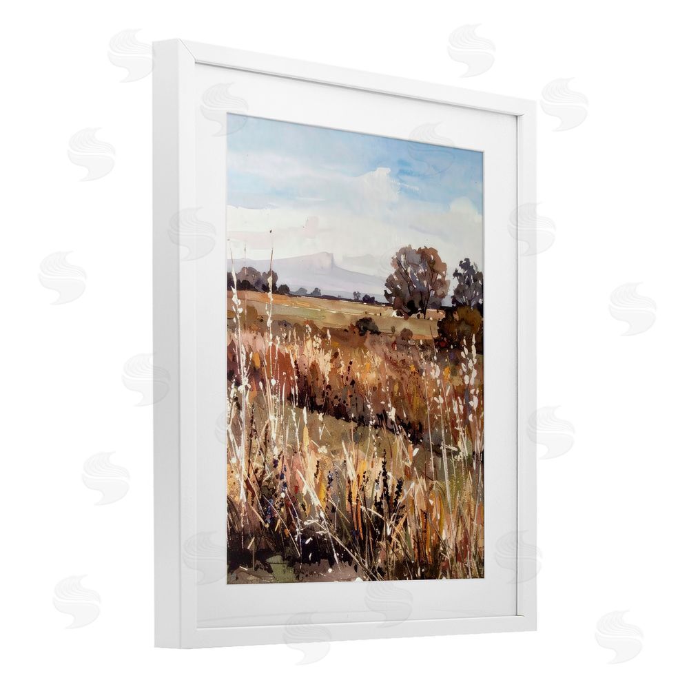 Alonza Saunders Peaceful Meadow Expression White Framed Print Under Glass Wall Art