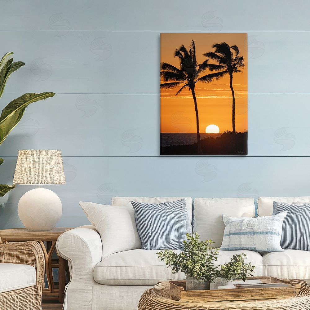 Dennis Frates Sunset Through Palm Trees 