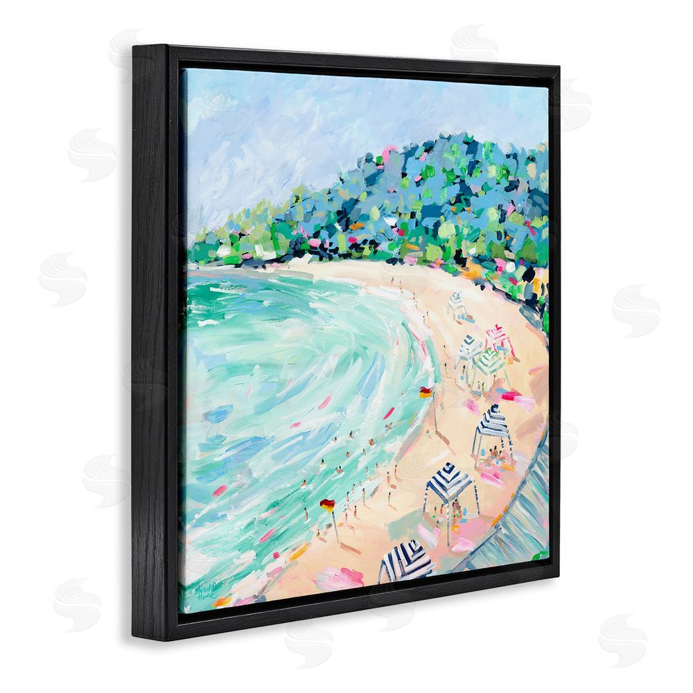 Meredith Howse Good Times Noosa Beach Black Floating Frame Canvas Wall Art Print