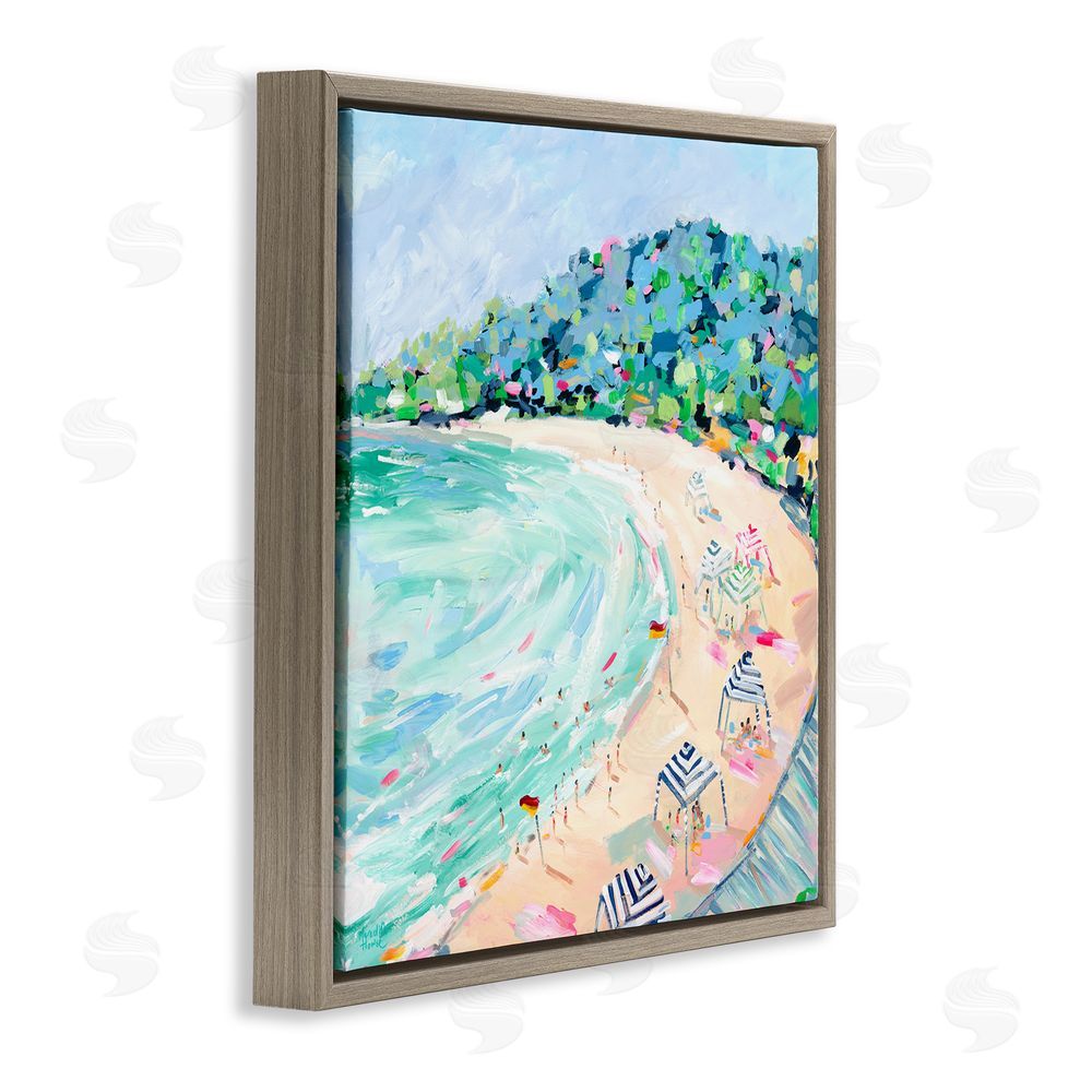 Meredith Howse Good Times Noosa Beach Brown Floating Frame Canvas Wall Art Print