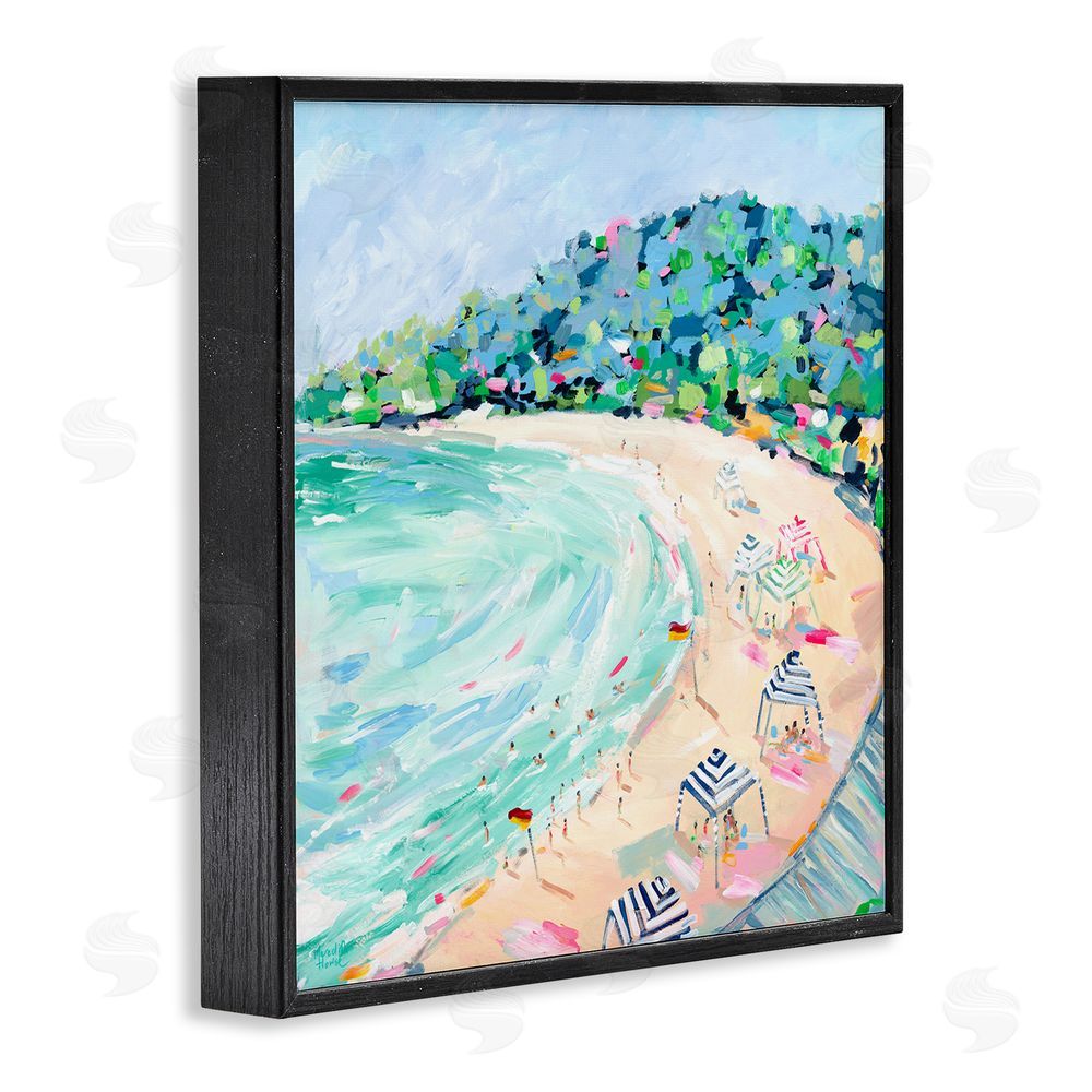 Meredith Howse Good Times Noosa Beach Black Framed Giclee Wall Art Print