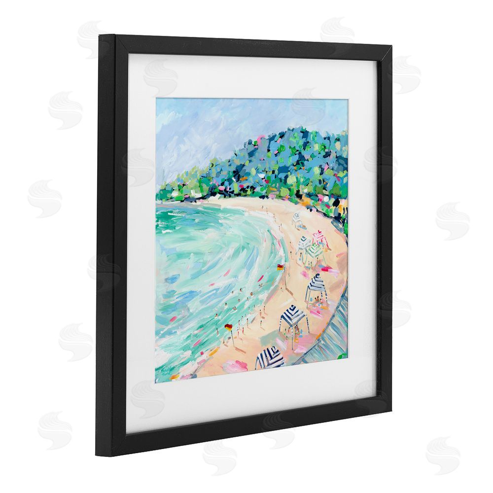 Meredith Howse Good Times Noosa Beach Black Framed Print Under Glass Wall Art