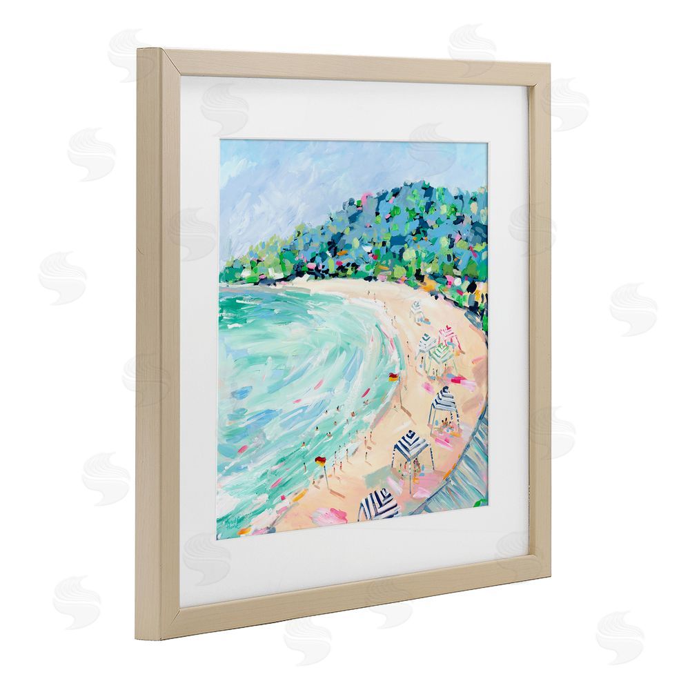 Meredith Howse Good Times Noosa Beach Brown Framed Print Under Glass Wall Art