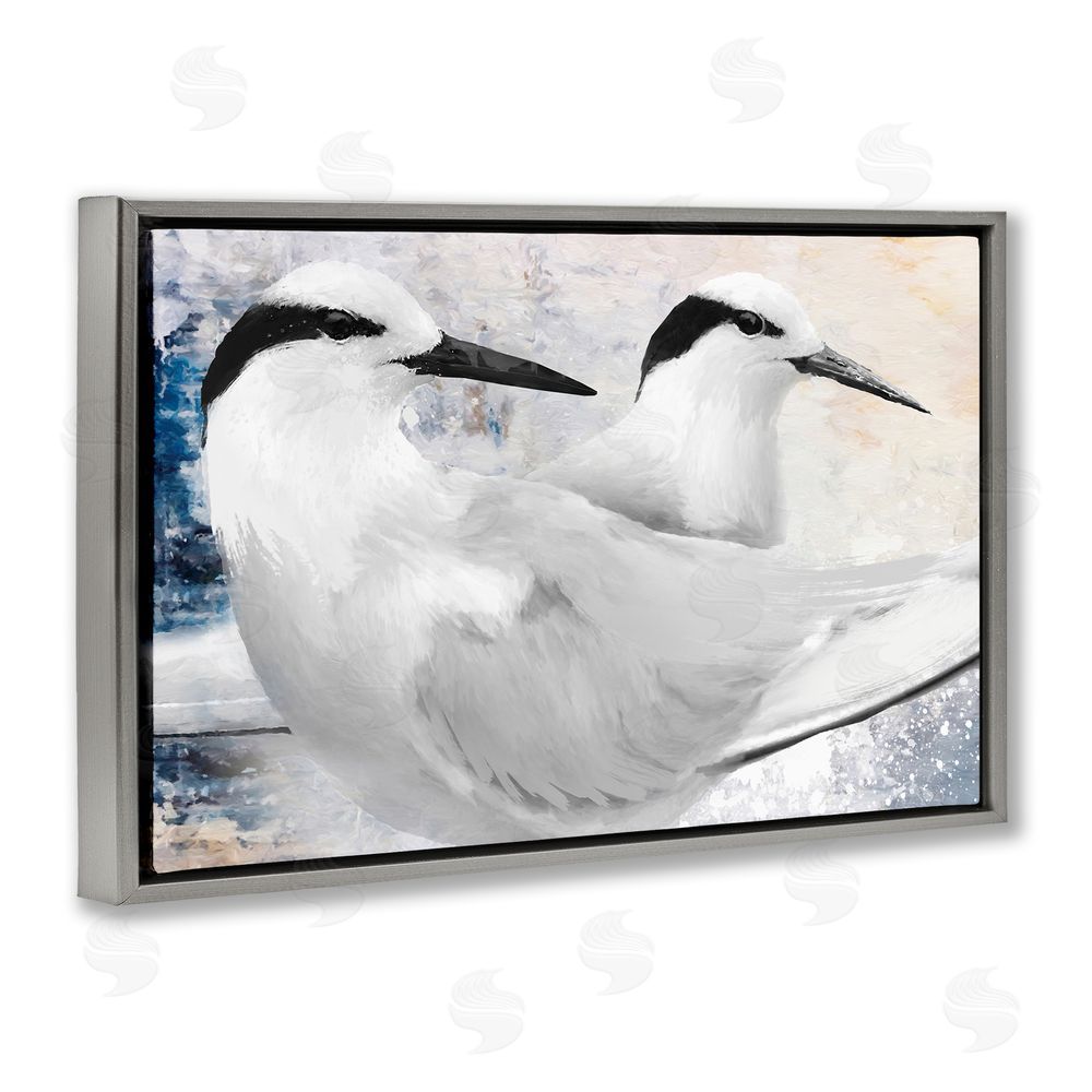 Porter Hastings Black Naped Tern Gray Floating Frame Canvas Wall Art Print