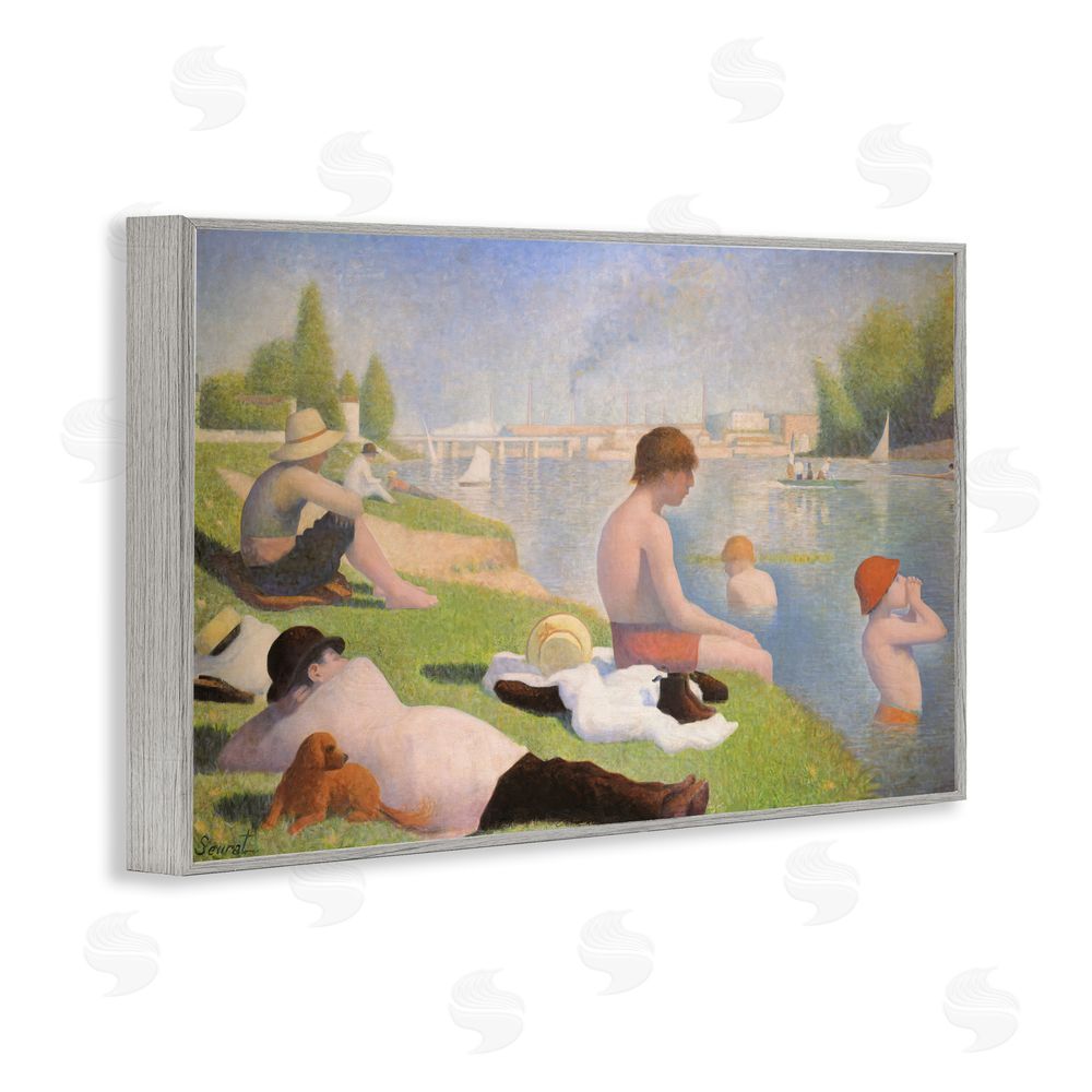 Georges Seurat Afternoon Bathers Georges Seurat Gray Framed Giclee Wall Art Print