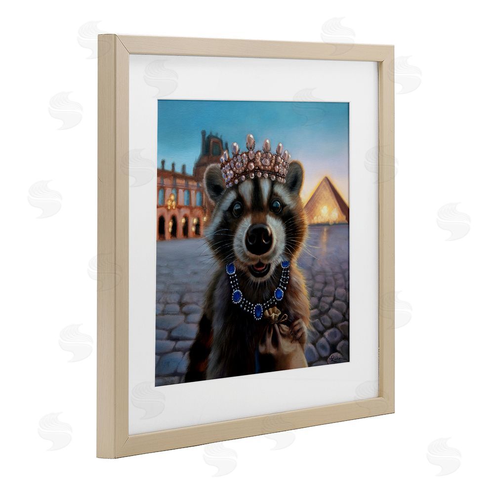 Lucia Heffernan Louvre Loot Raccoon Brown Framed Print Under Glass Wall Art