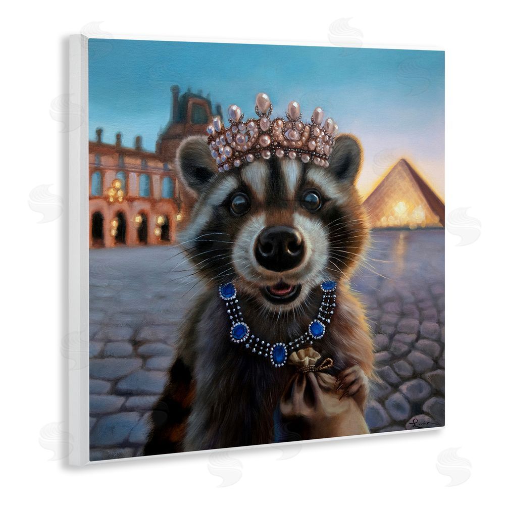 Lucia Heffernan Louvre Loot Raccoon Wooden Wall Plaque Art Print