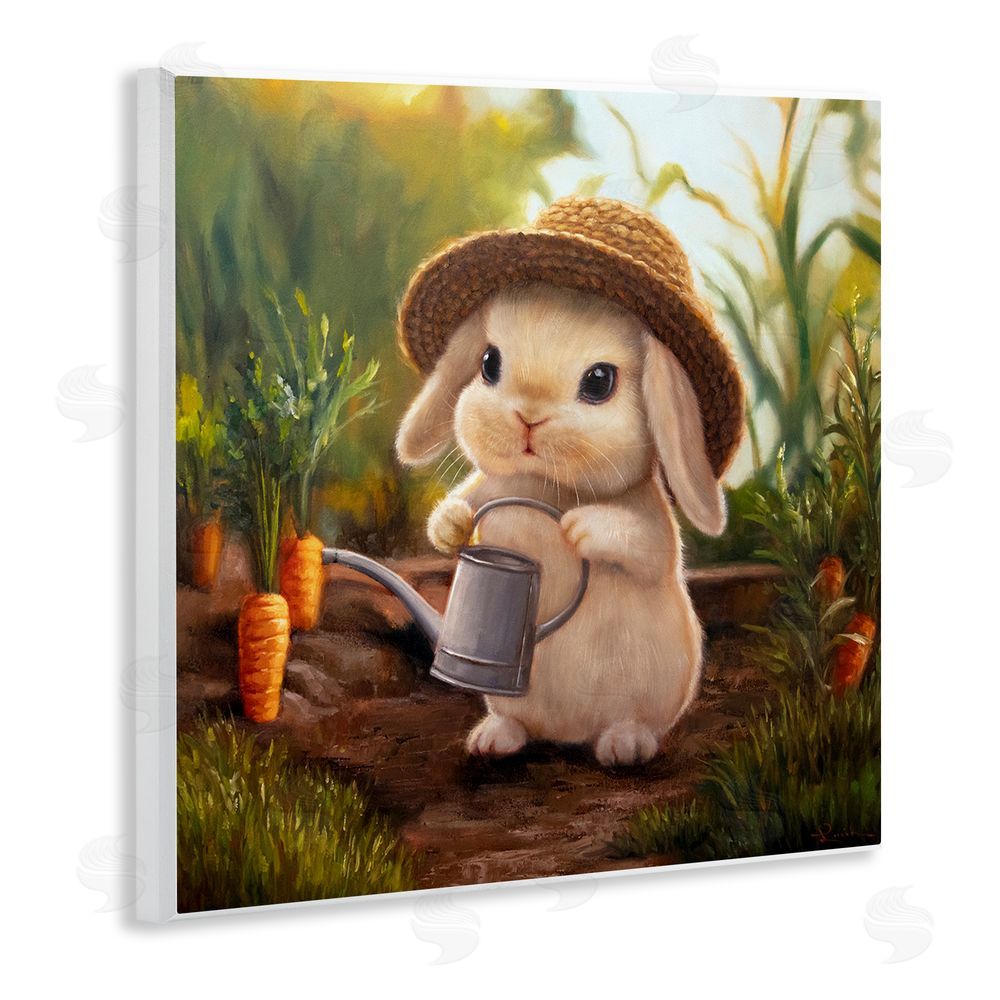 Lucia Heffernan Bunny with Carrot Garden Wooden Wall Plaque Art Print