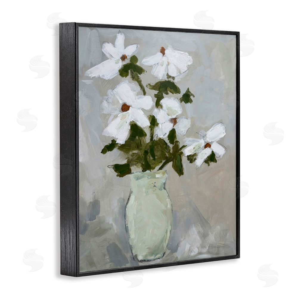 Chloe Elliot Cosmos Flowers Serene Rustic Vase Black Framed Giclee Wall Art Print