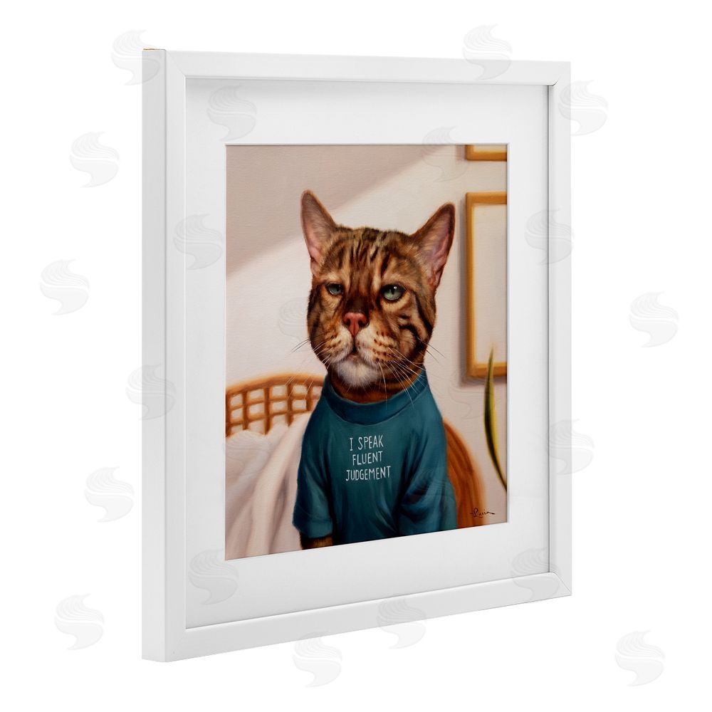Lucia Heffernan Cattitude Speak Fluent Judgement White Framed Print Under Glass Wall Art