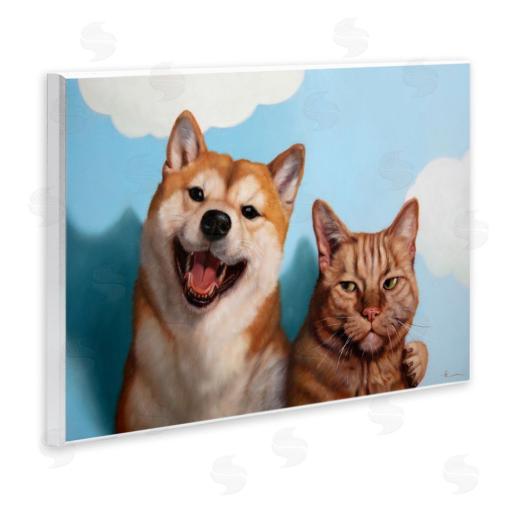 Lucia Heffernan Adopted Brother Dog & Cat Wooden Wall Plaque Art Print