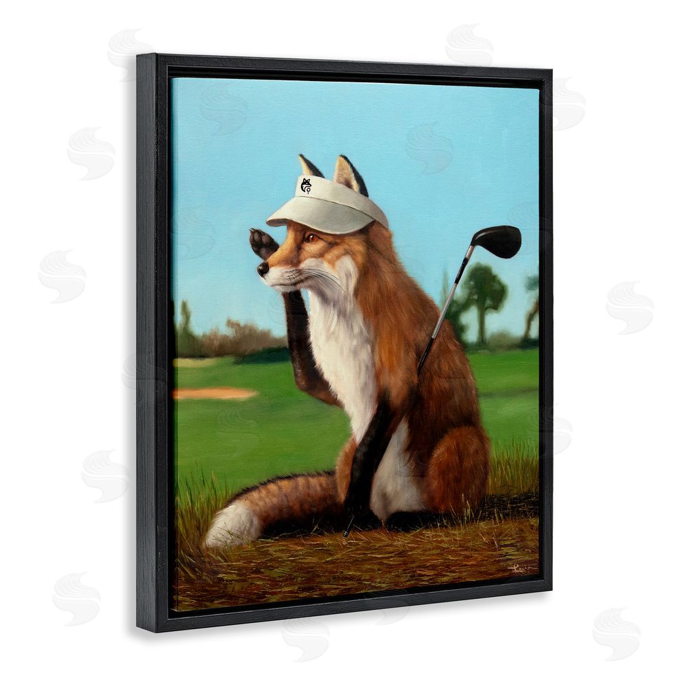 Lucia Heffernan Fox Drive Golfer Black Floating Frame Canvas Wall Art Print