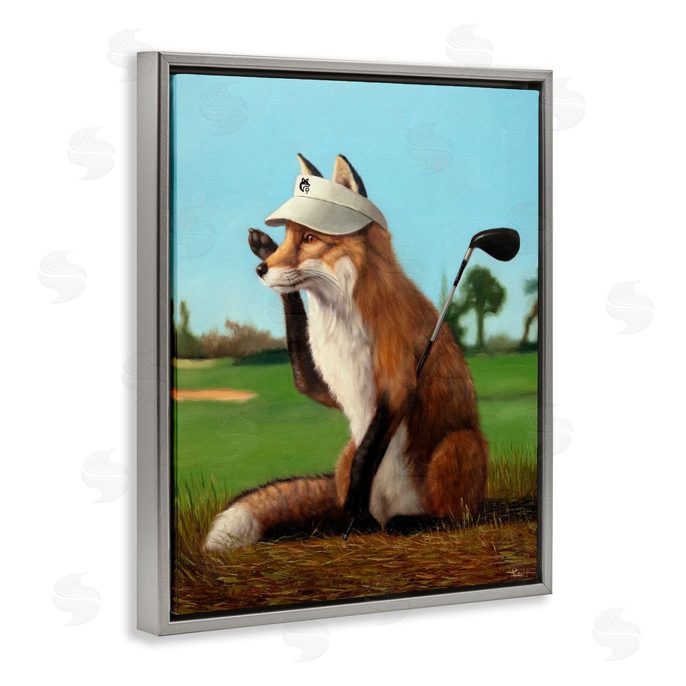 Lucia Heffernan Fox Drive Golfer Gray Floating Frame Canvas Wall Art Print