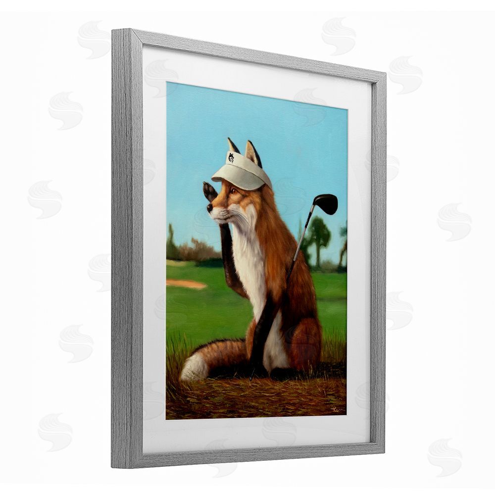 Lucia Heffernan Fox Drive Golfer Gray Framed Print Under Glass Wall Art