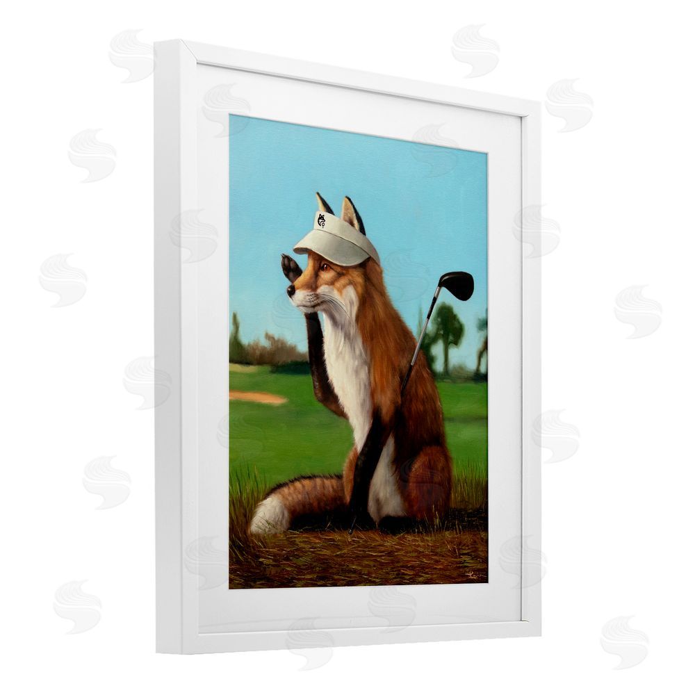 Lucia Heffernan Fox Drive Golfer White Framed Print Under Glass Wall Art
