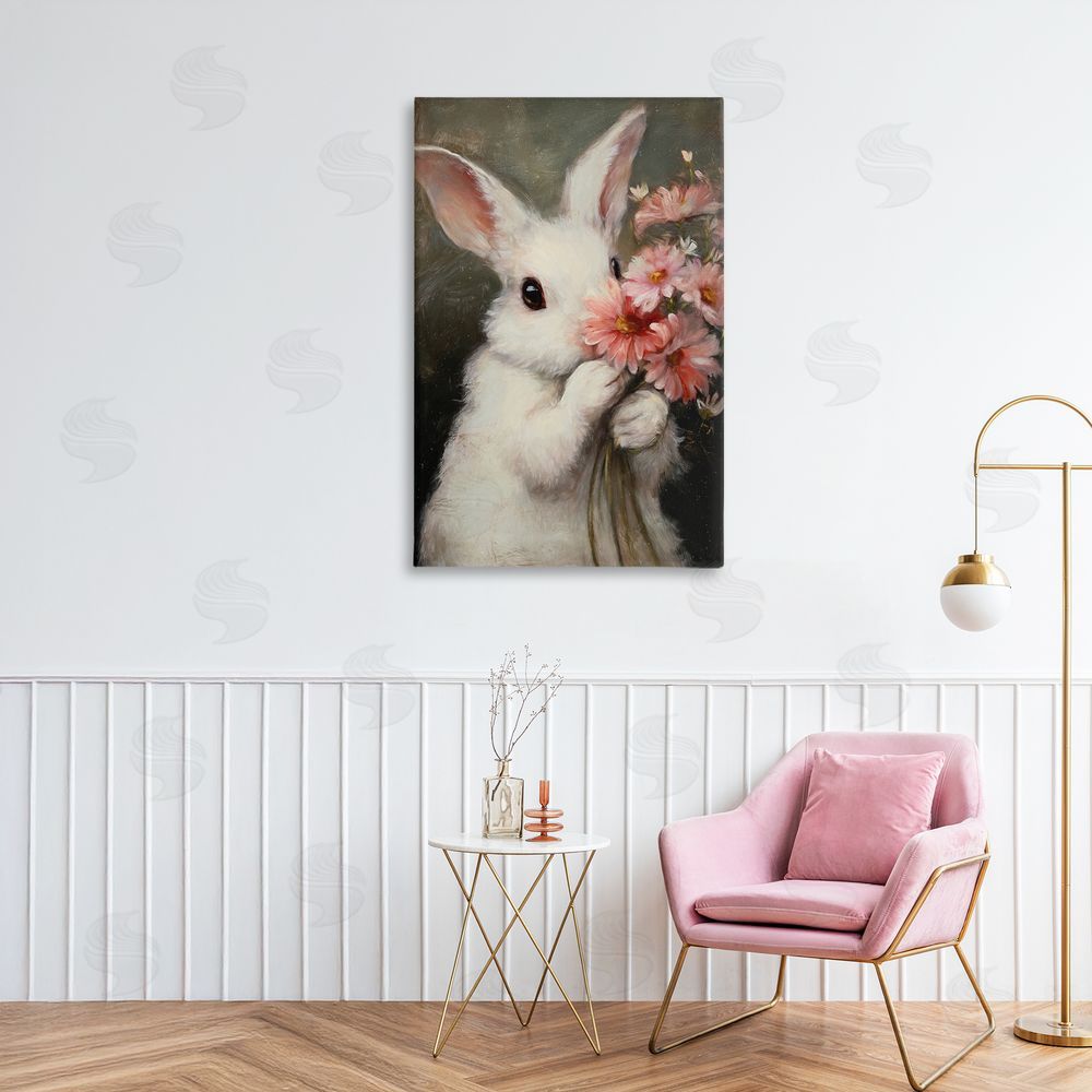 Tina LeCour Bashful Bunny with Pink Blooms