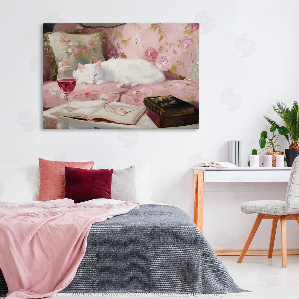 Tina LeCour Booked For A Nap Stretched Canvas Wall Art in Room