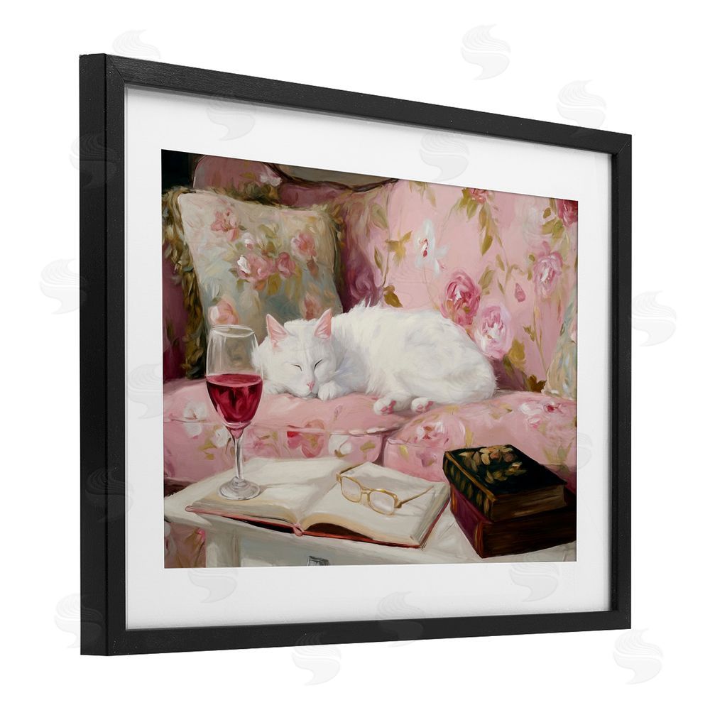 Tina LeCour Booked For A Nap Black Framed Print Under Glass Wall Art
