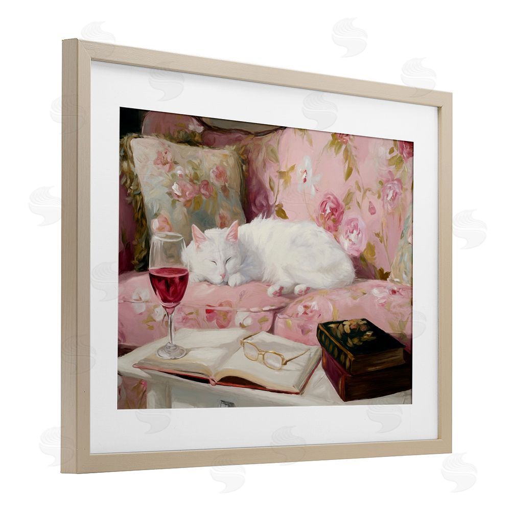 Tina LeCour Booked For A Nap Brown Framed Print Under Glass Wall Art
