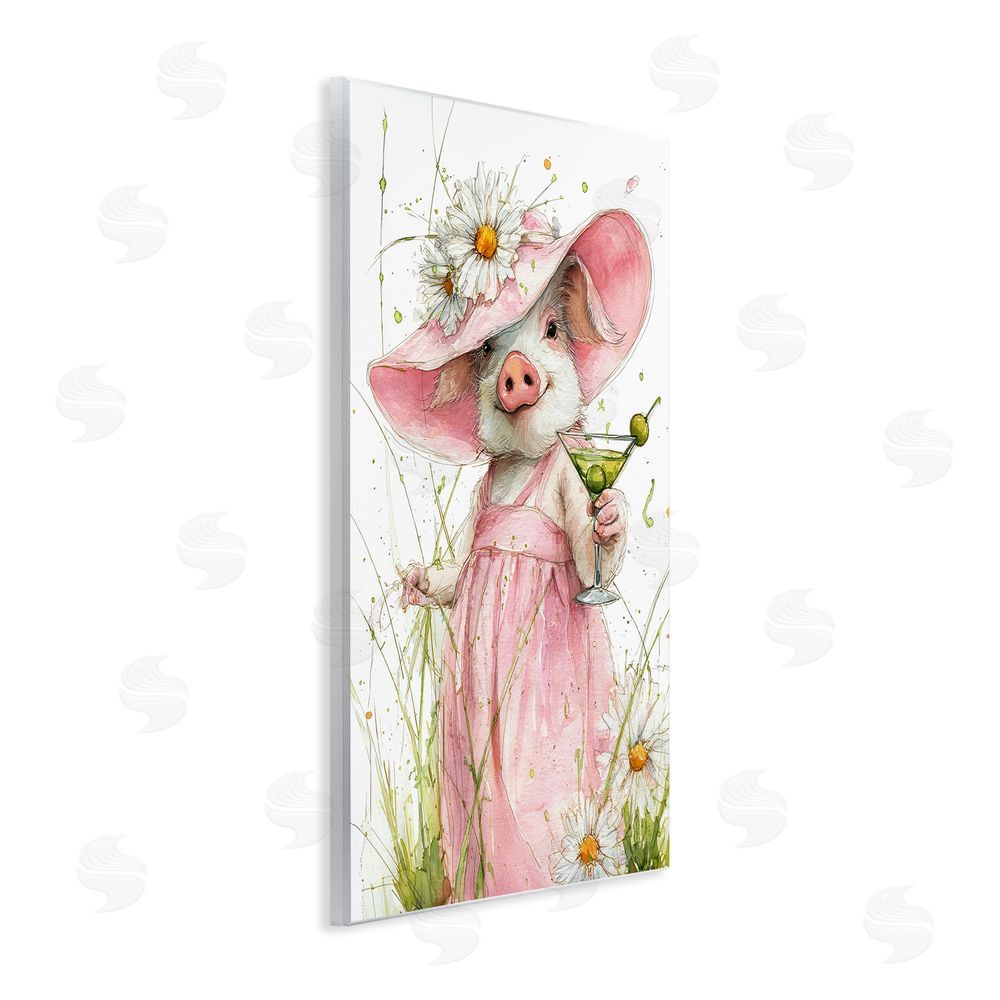 Tina LeCour Dirty Martini Daisy Piglet Wooden Wall Plaque Art Print